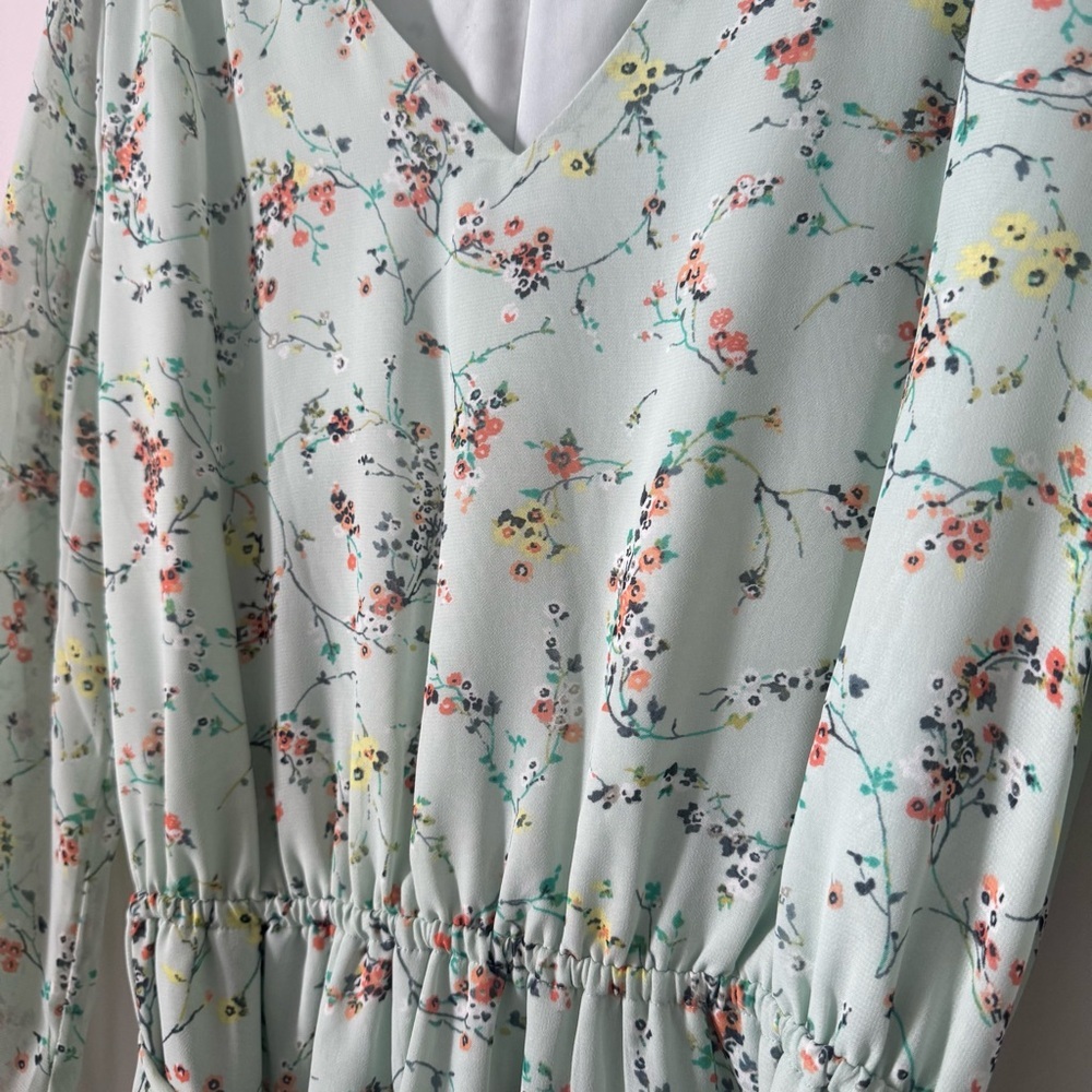 LOFT Full-Length Dress - Floral Design with Matching Belt - Picture 7 of 8